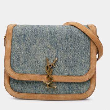 Pre Owned Saint Laurent Paris Blue Medium Denim Solferino Crossbody