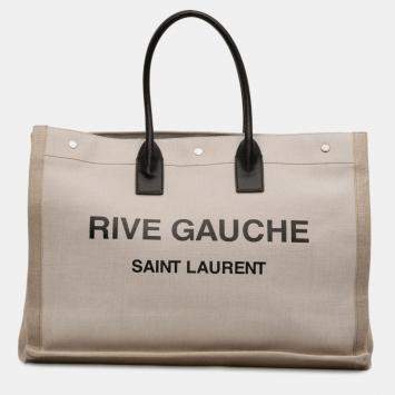 مملوكة مسبقًا Saint Laurent Paris Brown Canvas Rive Gauche Tote