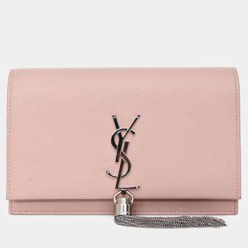 Pre Owned Saint Laurent Pink Small Kate Tassel Crossbody Bag