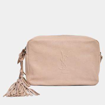 Pre Owned Saint Laurent 2017 Blush Pink Leather Tassel Camera Crossbody