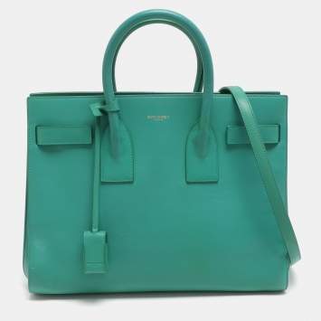 مملوكة مسبقًا Saint Laurent Paris Sac De Jour Small Green Leather Tote