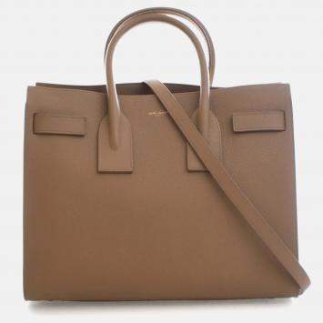 مملوكة مسبقًا Saint Laurent Paris Brown Small Grained Calfskin Sac De Jour Satchel