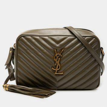 Pre Owned حقيبة كاميرا لو مونوغرام جلود ماتلاسية بنية اللون سان لوران باريس