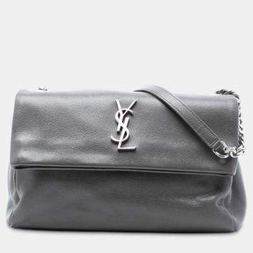 Pre Owned Saint Laurent Paris Medium Grain De Poudre West Hollywood Crossbody