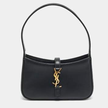 Pre Owned Saint Laurent LE 5 À 7 Mini Black Leather Hobo