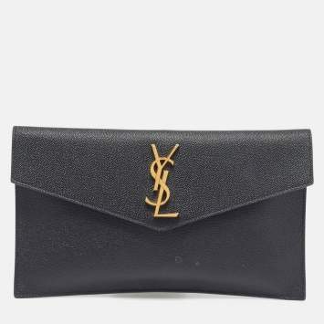 مملوكة مسبقًا Saint Laurent Uptown Black Leather Pouch