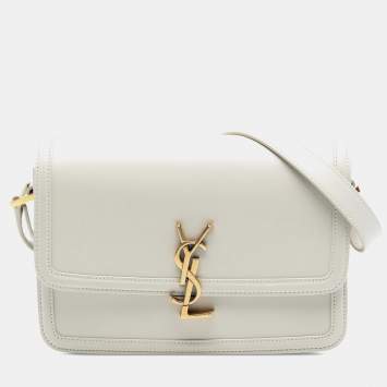 Pre Owned حقيبة صندوق سولفيرينو سان لوران باريس جلد عجل أملس أبيض وسط