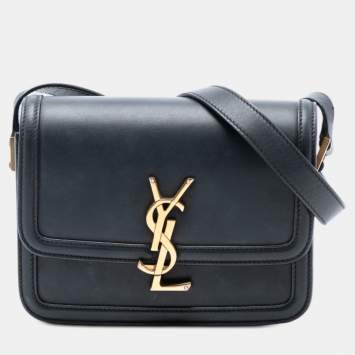 مملوكة مسبقًا Saint Laurent Paris Black Small Calfskin Solferino Satchel In Box