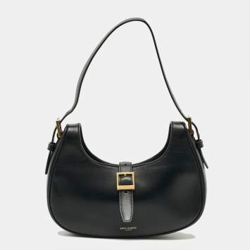مملوكة مسبقًا Saint Laurent Le Fermoir Black Leather Hobo