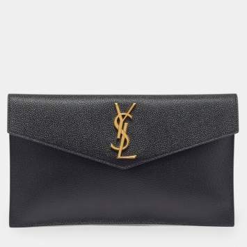 Pre Owned حقيبة بوش سان لوران أبتاون جلد أسود