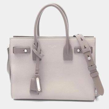 Pre Owned Yves Saint Laurent Saint Laurent Paris Sac De Jour Handbag Leather Gray