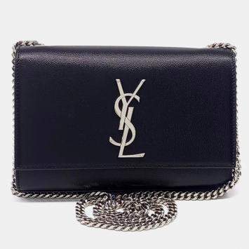 مملوكة مسبقًا حقيبة كيت جلد أسود سان لوران باريس