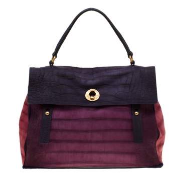 Pre Owned Saint Laurent Multicolor Nubuck Leather Large Muse Two Bag