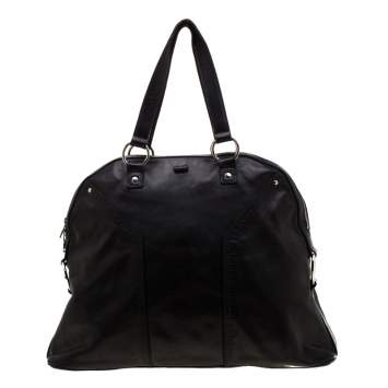 Pre Owned Saint Laurent Black Leather Oversized Muse Satchel
