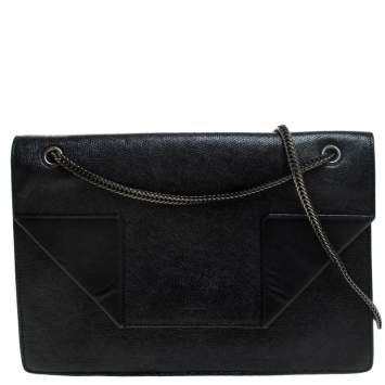 Pre Owned Saint Laurent Paris Black Leather Betty Shoulder Bag