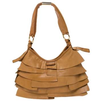 Pre Owned Saint Laurent Brown Leather St.Tropez Mombasa Hobo