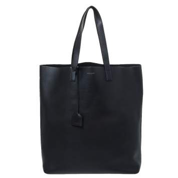 Pre Owned Saint Laurent Black Leather North South Tote