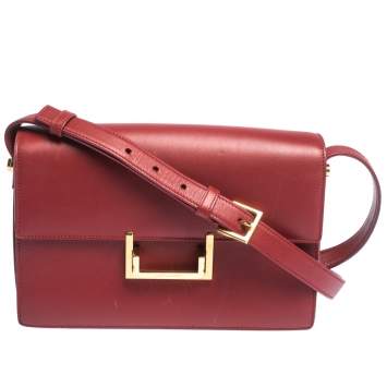 Pre Owned Saint Laurent Paris Red Leather Lulu Shoulder Bag