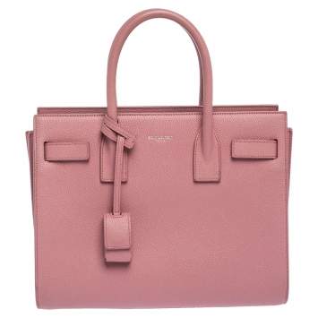 Pre Owned Saint Laurent Pink Leather Baby Classic Sac De Jour Tote