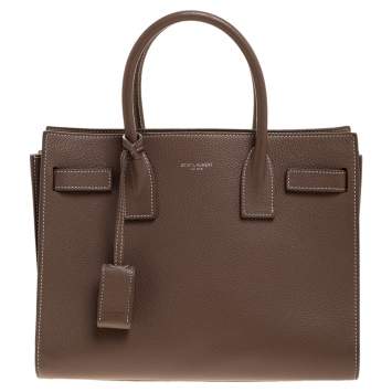Pre Owned Saint Laurent Beige Leather Baby Classic Sac De Jour Tote