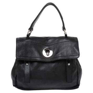 Pre Owned Saint Laurent Black Leather Small Muse Two Satchel