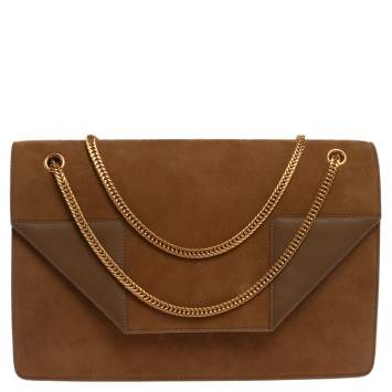 Pre Owned Saint Laurent Tan Suede and Leather Medium Betty Shoulder Bag