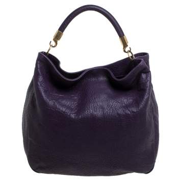Pre Owned Saint Laurent Dark Indigo Patent Leather Large Roady Hobo