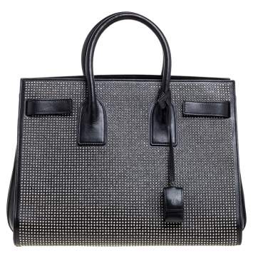 Pre Owned Saint Laurent Black Studded Leather Small Classic Sac De Jour Tote