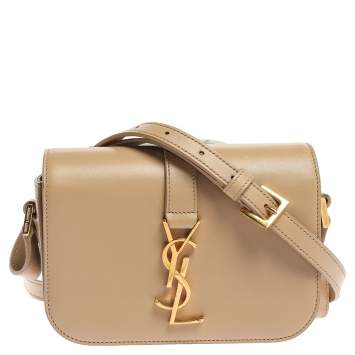 Pre Owned Saint Laurent Beige Leather Small Universite Shoulder Bag