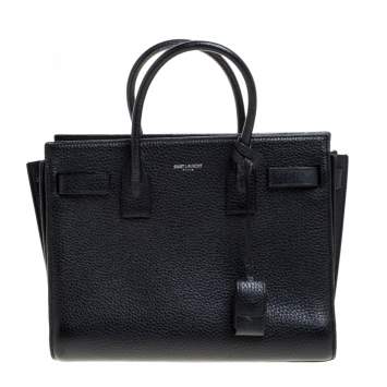 Pre Owned Saint Laurent Black Leather Baby Classic Sac De Jour Tote