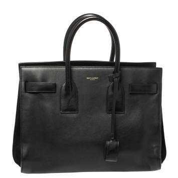 Pre Owned Saint Laurent Black Leather Small Classic Sac De Jour Tote