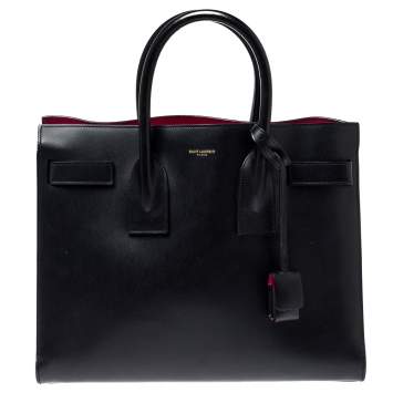 Pre Owned Saint Laurent Black Leather Small Classic Sac De Jour Tote