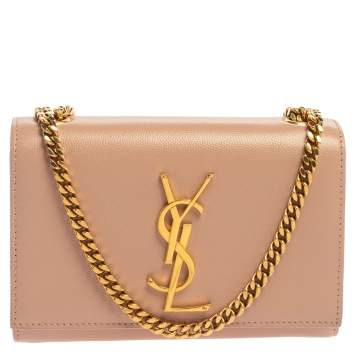 Pre Owned Saint Laurent Pink Leather Small Kate Shoulder Bag