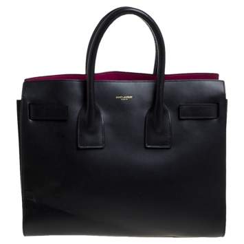 Pre Owned Saint Laurent Black Leather Small Classic Sac De Jour Tote