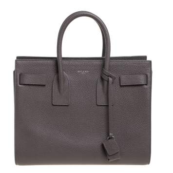 Pre Owned Saint Laurent Grey Leather Small Classic Sac De Jour Tote