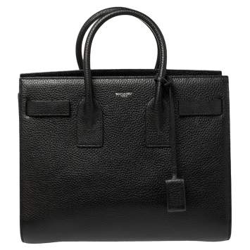 Pre Owned Saint Laurent Black Leather Small Classic Sac De Jour Tote