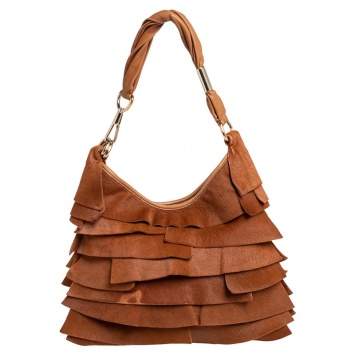 Pre Owned Yves Saint Laurent Brown Calf Hair St.Tropez Hobo