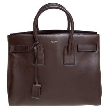 Pre Owned Saint Laurent Brown Leather Small Classic Sac De Jour Tote