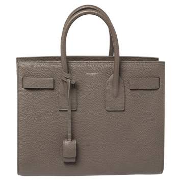Pre Owned Saint Laurent Grey Leather Small Classic Sac De Jour Tote
