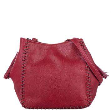 Pre Owned Saint Laurent Paris Red Calf Leather Shoulder Bag