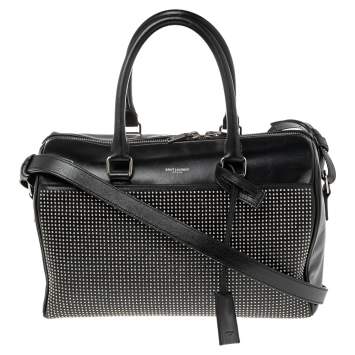 Pre Owned Saint Laurent Black Leather Duffel Bag