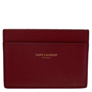 مملوكة مسبقًا Saint Laurent Red Leather Card Holder