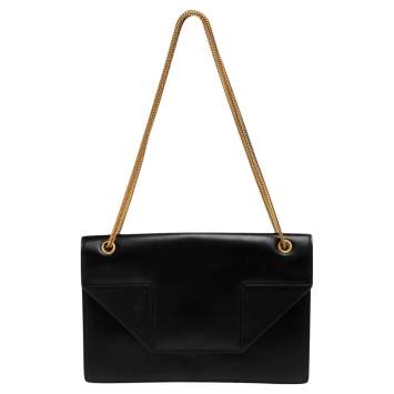 Pre Owned Saint Laurent Black Leather Betty Shoulder Bag