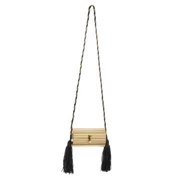 Pre Owned Saint Laurent Gold Plexiglass Opium Box Shoulder Bag