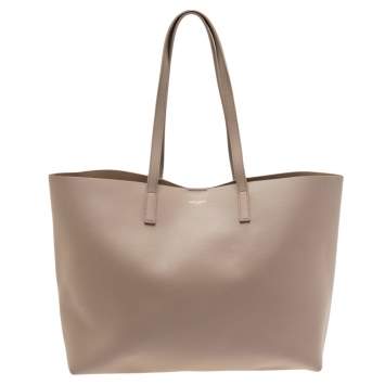 Pre Owned Saint Laurent Beige Leather Shopper Tote