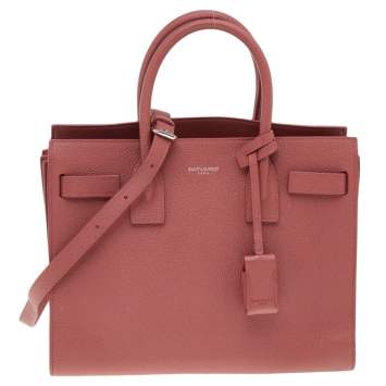 Pre Owned Saint Laurent Brick Red Leather Baby Classic Sac De Jour Tote
