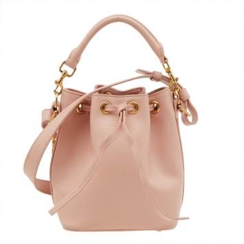 مملوكة مسبقًا Saint Laurent Beige Leather Emmanuelle Bucket Drawstring Bag