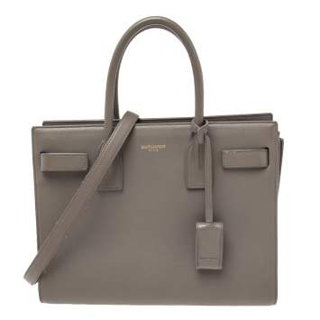 Pre Owned Saint Laurent Grey Leather Baby Classic Sac De Jour Tote