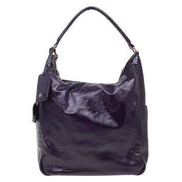 Pre Owned Saint Laurent Paris Purple Patent Leather Multy Hobo