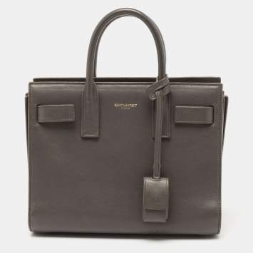 Pre Owned Saint Laurent Grey Leather Nano Classic Sac De Jour Tote